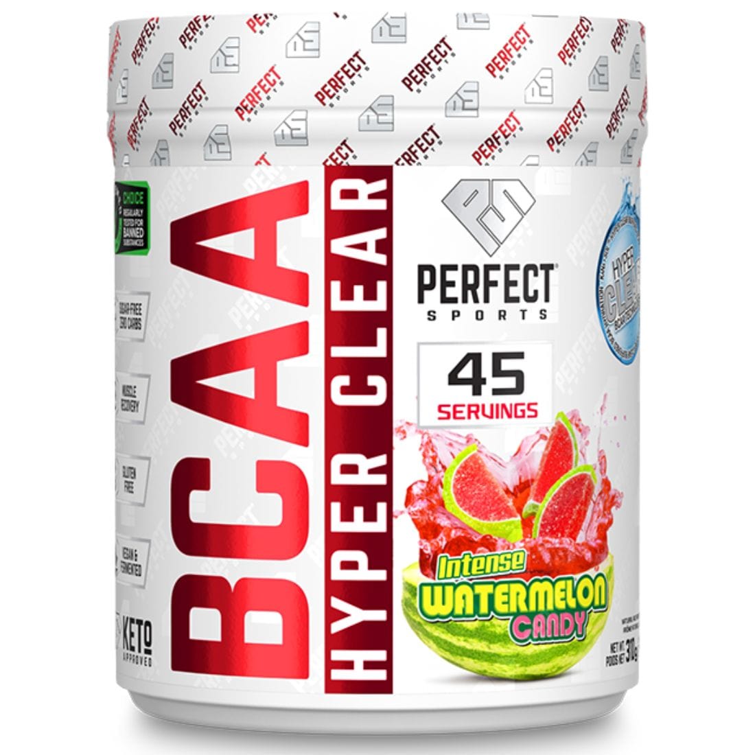 Perfect Sports BCAA Hyperclear (Fermented and Vegan), 45 Servings