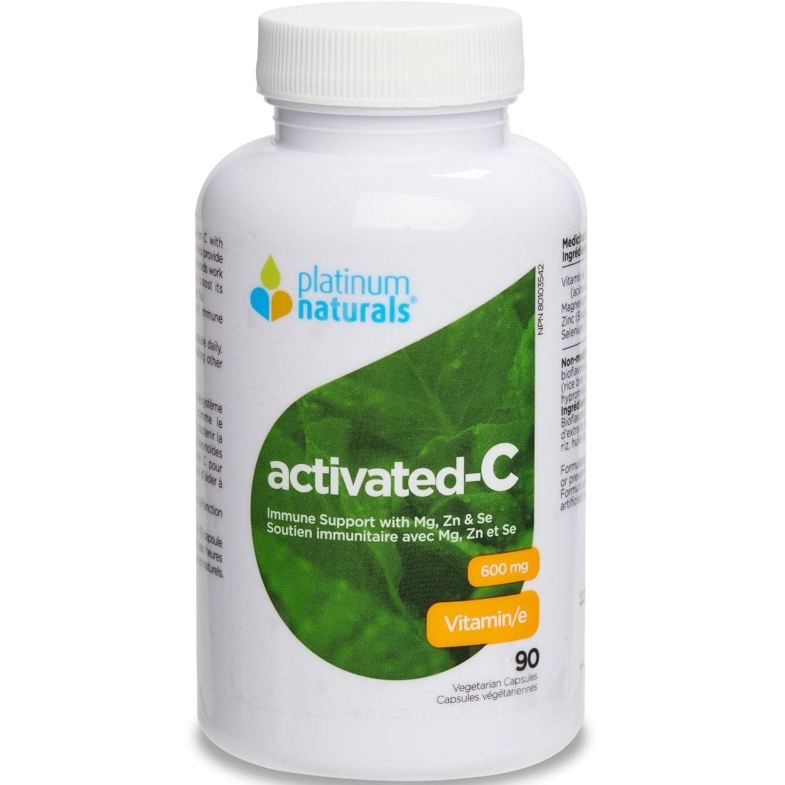 Platinum Naturals Activated-C 600mg Activated Vitamin C Capsules
