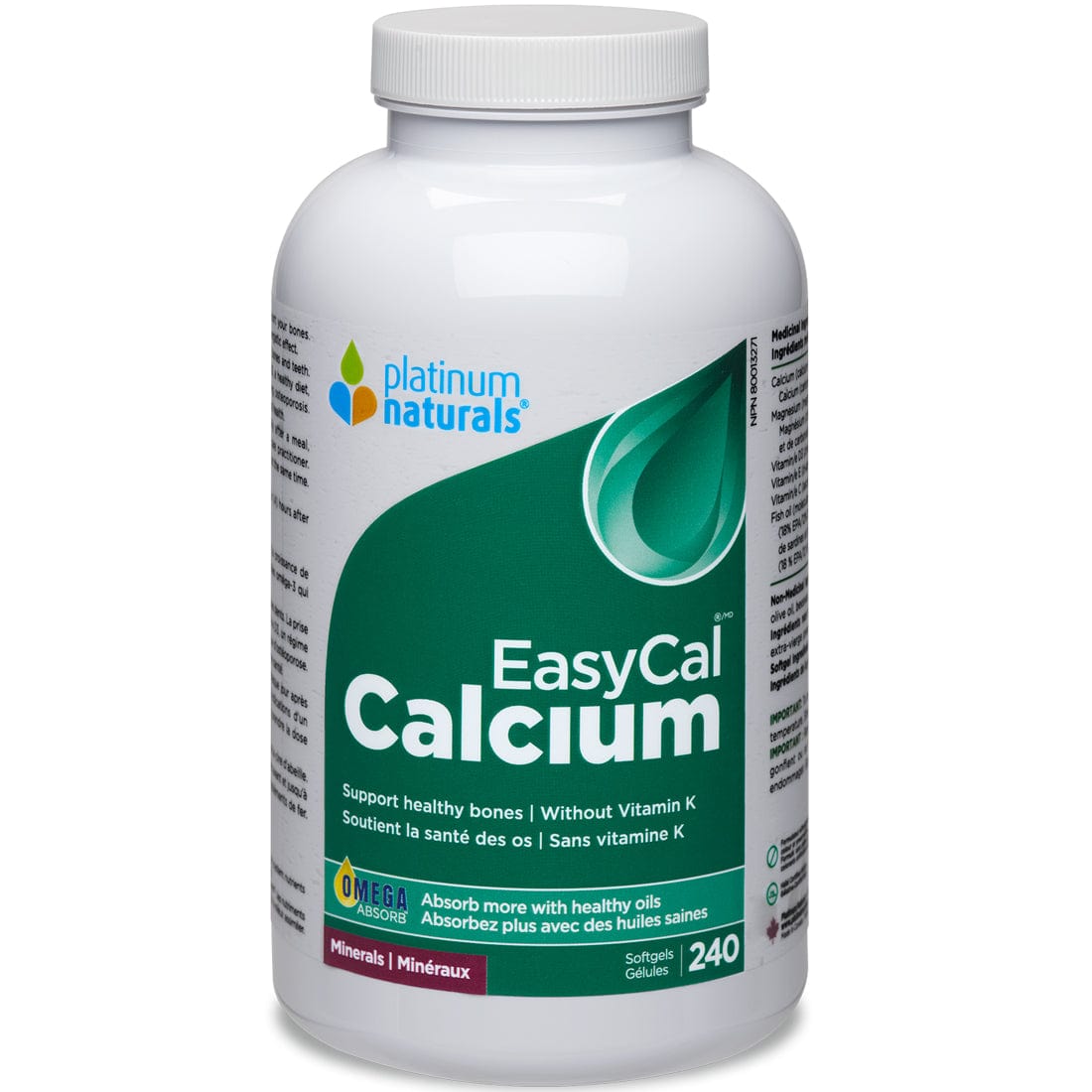 Platinum Naturals EasyCal Calcium Extra Strength (with Magnesium, D3 and Fish Oil)
