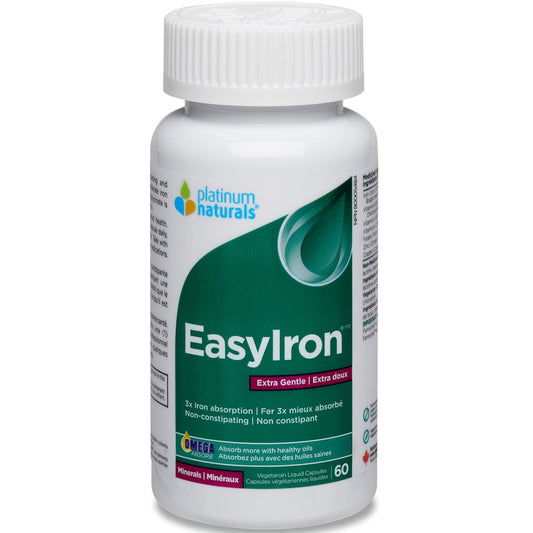 Platinum Naturals EasyIron Extra Gentle 9mg (Chelated), 60 Capsules
