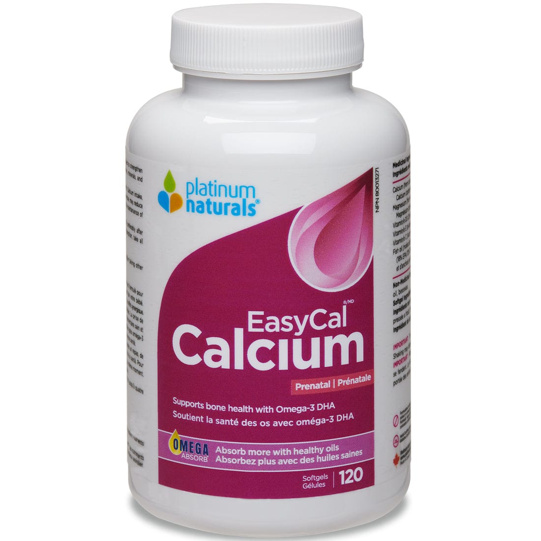 Platinum Naturals Prenatal EasyCal Calcium, 120 Liquid Softgels
