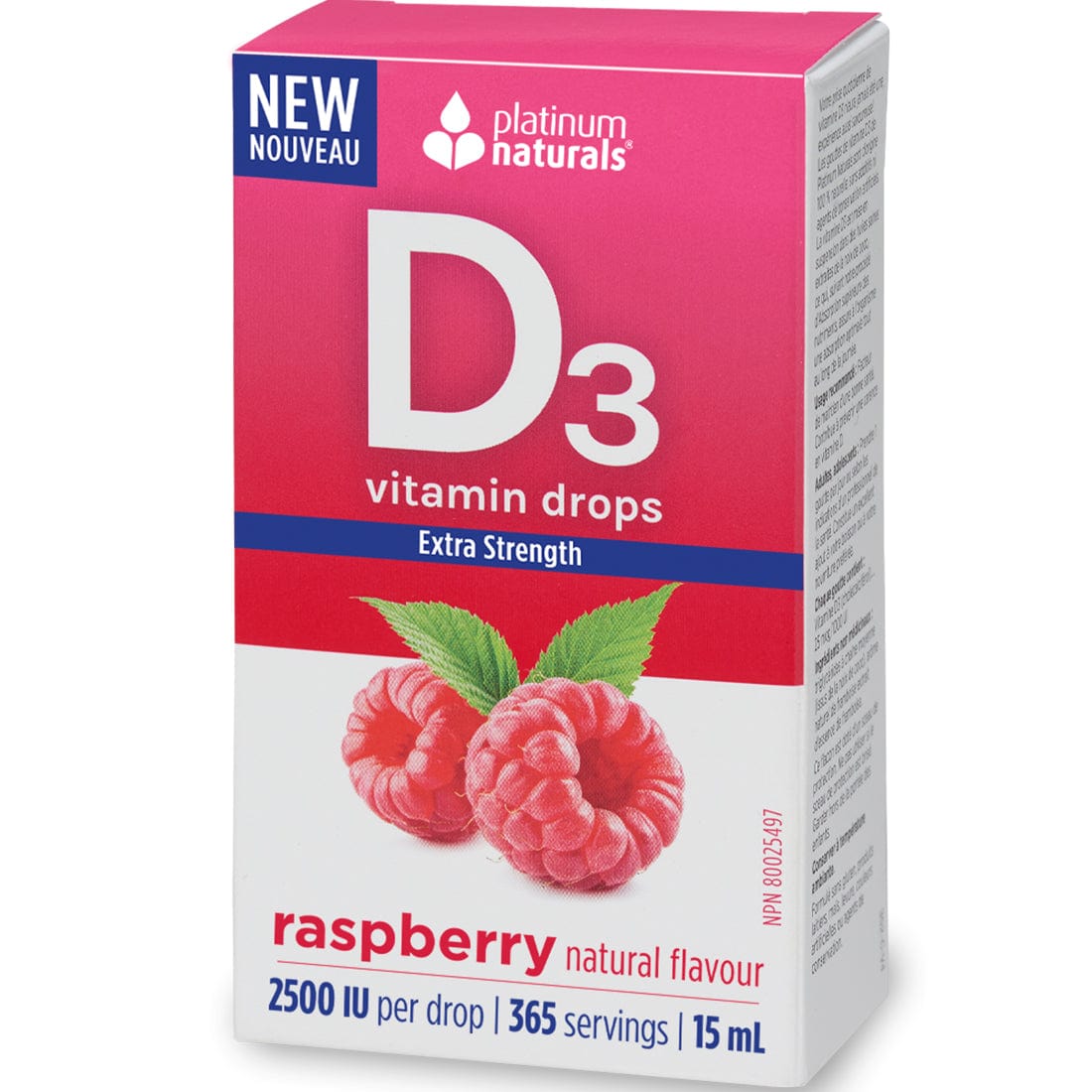 Platinum Naturals Vitamin D3 Drops 2500 IU Extra Strength, 15ml