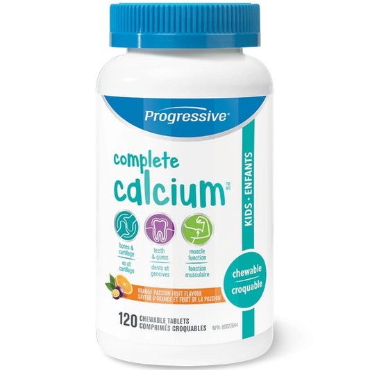 Progressive Complete Chewable Calcium For Kids with Greens, Magnesium, D3 and DHA