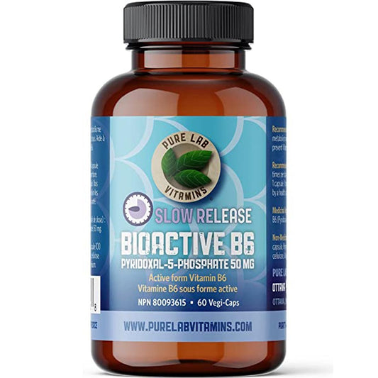 Pure Lab Vitamins Bioactive B6 50mg Slow Release, 60 Capsules