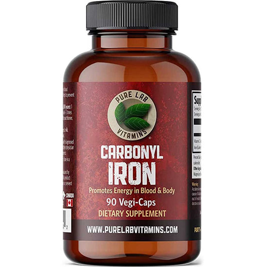 Pure Lab Vitamins Carbonyl Iron 22.5mg plus 100mg Vitamin C, 90 Capsules