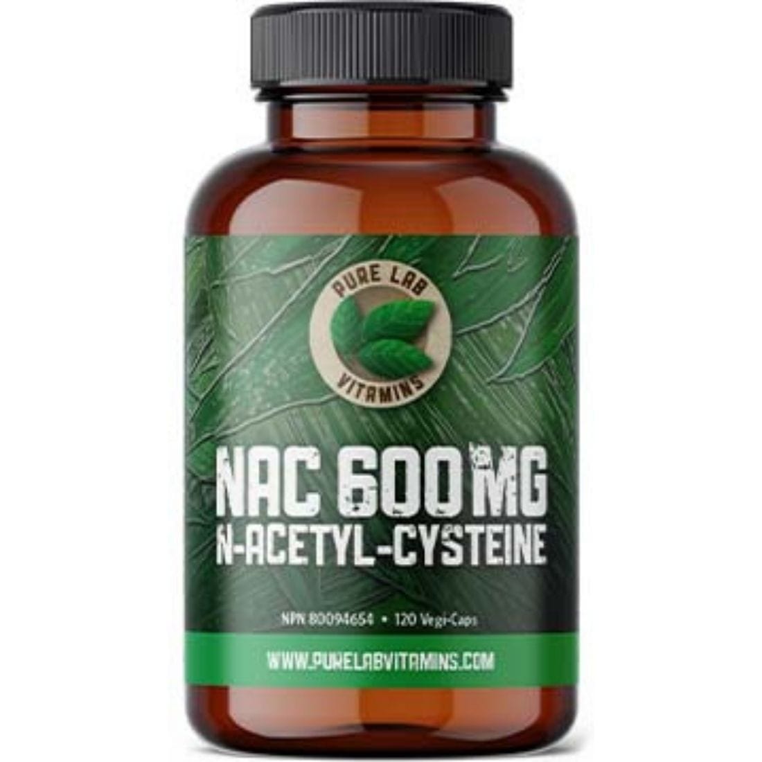 Pure Lab Vitamins NAC 600mg, 120 Vegetable Capsules