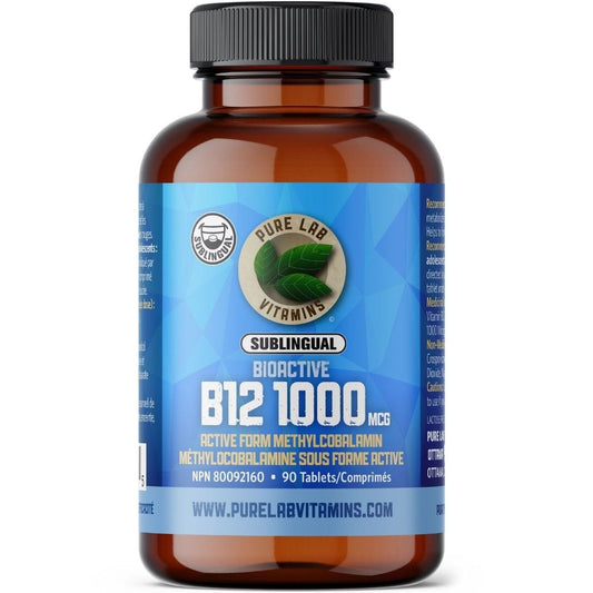 Pure Lab Vitamins Bioactive B12 1000mcg Sublingual, 90 Capsules