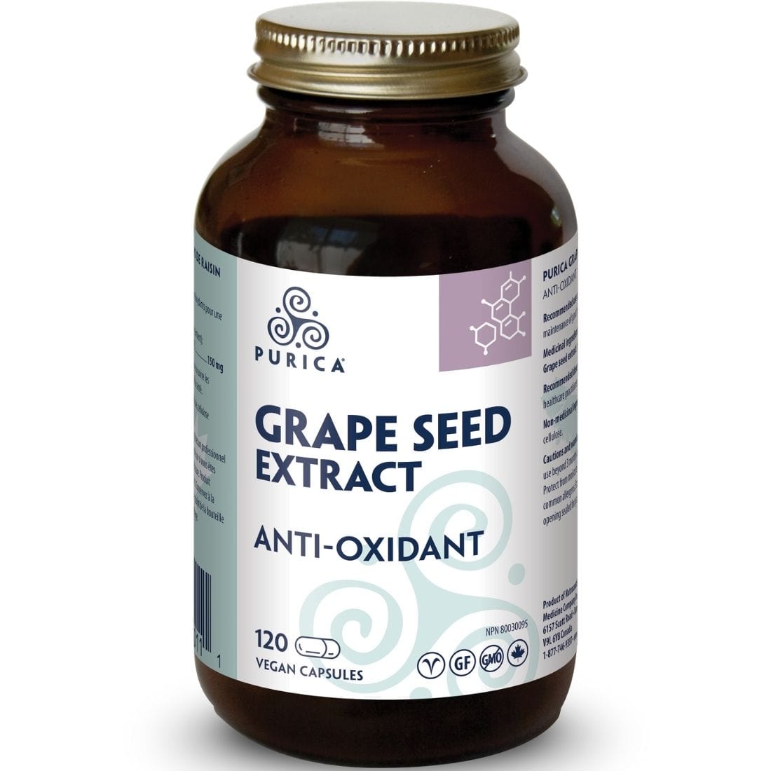 Purica Grape Seed Extract, 150mg, 120 Capsules