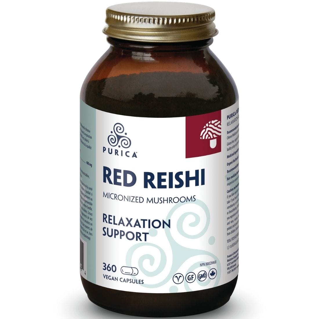 Purica Red Reishi 400mg, Relaxation, insomnia, anxiety and stress support
