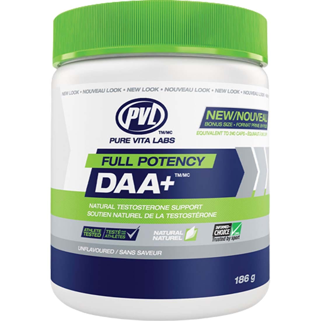 PVL 100% Natural Full Potency DAA+ 186g, Unflavoured