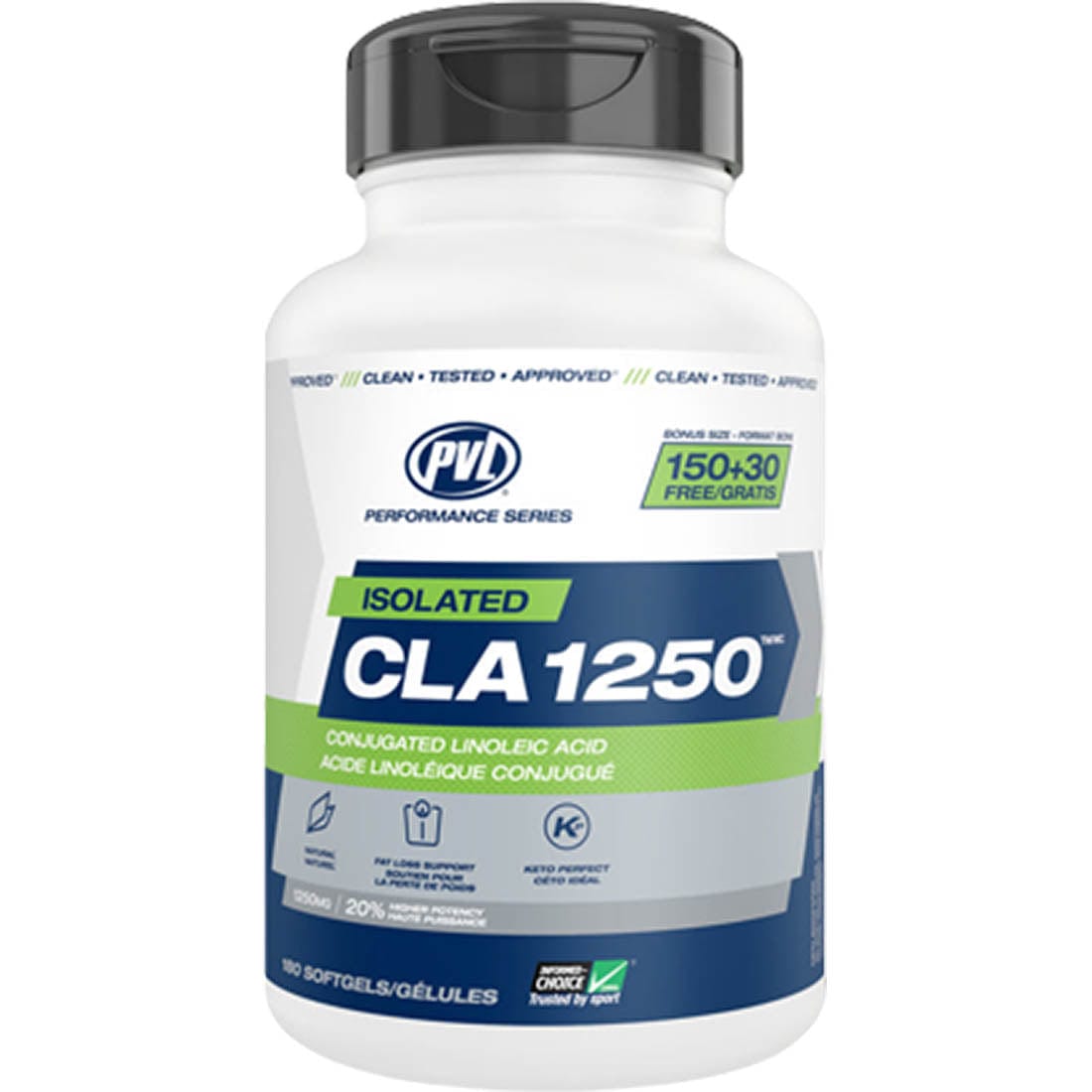 PVL Isolated CLA 1250 1250mg, 180 Softgels