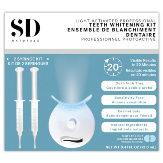 SD Naturals Professional Teeth Whitening Kit (With Blue LED Light)