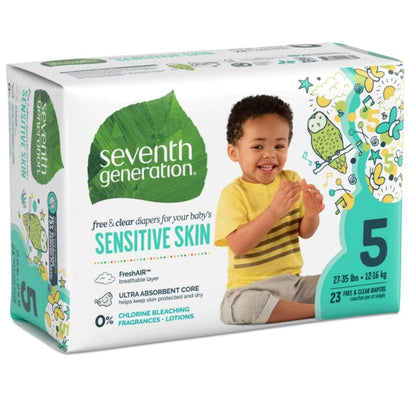 Seventh Generation Free & Clear Baby Diapers, Ultra Absorbent, Sizes 1-6, No chlorine bleaching, lotions or fragrances added