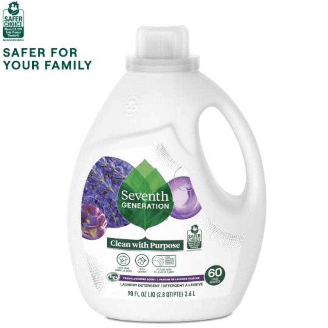 Seventh Generation Laundry Detergent 33 Loads (0% Synthetic Fragrances or Dyes), 1.47L