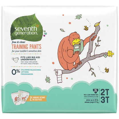 Seventh Generation Disposable Training Pants , Fit like big kid underpants, High capacity absorbent core, Clearance 35% Off, Final Sale