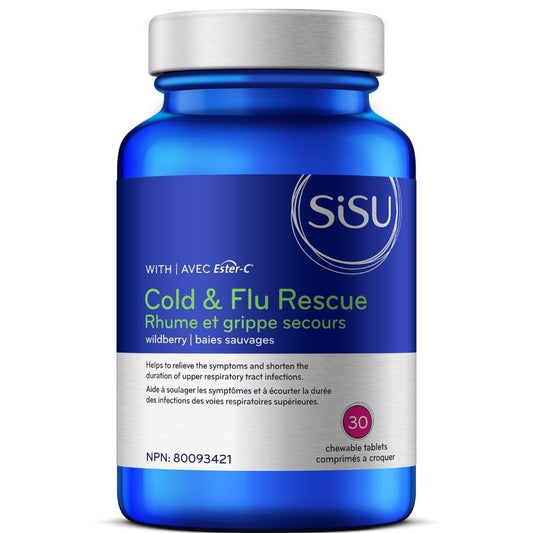 SISU Cold and Flu Rescue for Adults with Ester-C, 30 Chewable Tablets