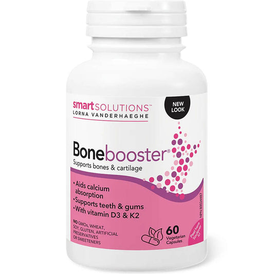 Smart Solutions Bone Booster, Vitamin D3 and K2, Boosts calcium absorption, 60 Capsules (Formerly Lorna Vanderhaeghe Bone Booster)