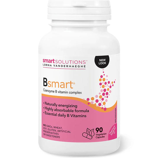 Smart Solutions Bsmart Vitamin B Complex, 90 Vegetarian Capsules (Formerly Lorna Vanderhaeghe Bsmart)