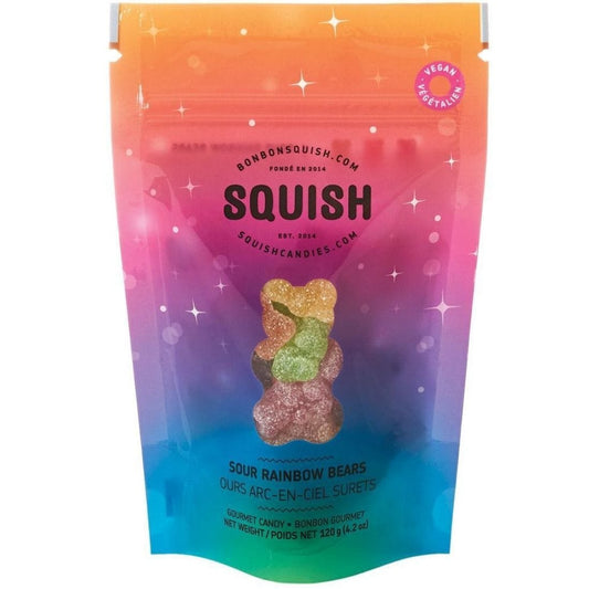 Squish Candies Sour Rainbow Bears (Vegan), 120g