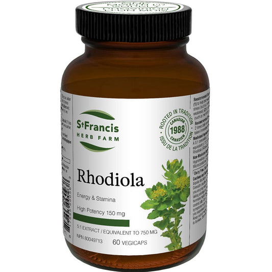 St. Francis Rhodiola 150mg High Potency 5:1 Extract, Organically Grown, 60 Capsules
