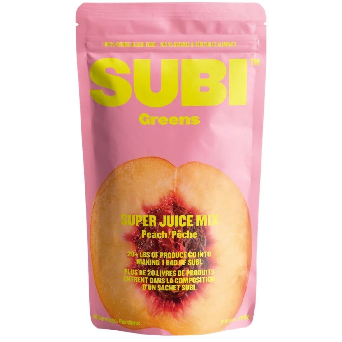 SUBI Greens Super Juice Mix, One Scoop Superfood, 100% of Your Daily Vegetable Needs, 40 Servings
