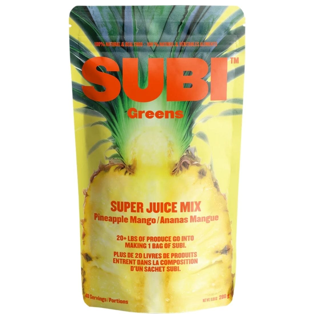 SUBI Greens Super Juice Mix, One Scoop Superfood, 100% of Your Daily Vegetable Needs, 40 Servings
