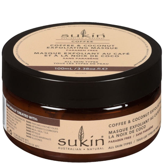Sukin Coffee & Coconut Exfoliating Masque, 100 ml, Clearance 40% Off, Final Sale