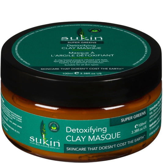 Sukin Super Greens Detoxifying Clay Masque, 100 ml, Clearance 40% Off, Final Sale