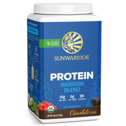Sun Warrior Protein Warrior Blend Protein, Pea, Hemp and Goji Berry Protein with MCTs, Raw Vegan Fermented Protein