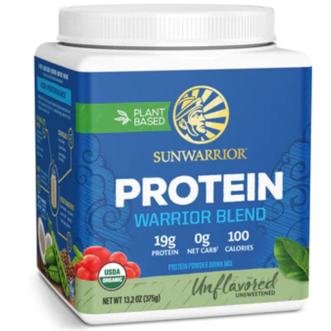 Sun Warrior Protein Warrior Blend Protein, Pea, Hemp and Goji Berry Protein with MCTs, Raw Vegan Fermented Protein
