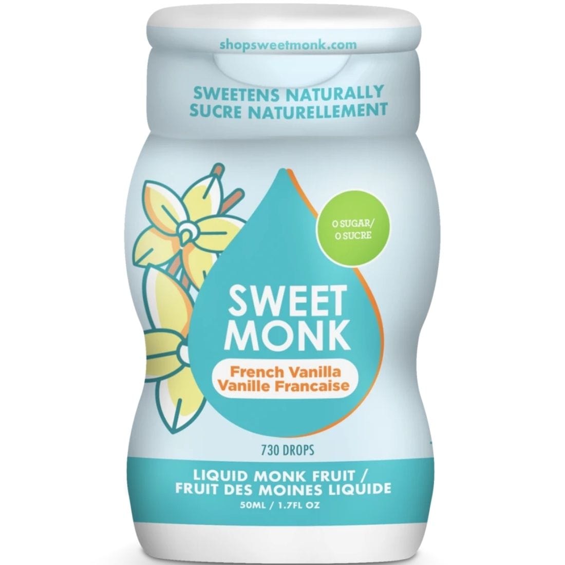 Sweet Monk All Natural Liquid Monk Fruit Sweetener (No Aftertaste, Zero Calorie)