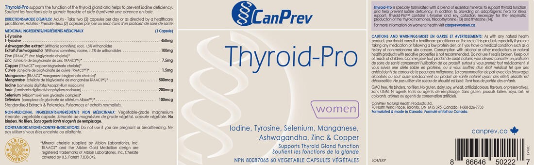CanPrev Thyroid-Pro (For Women), 60 Vegetable Capsules