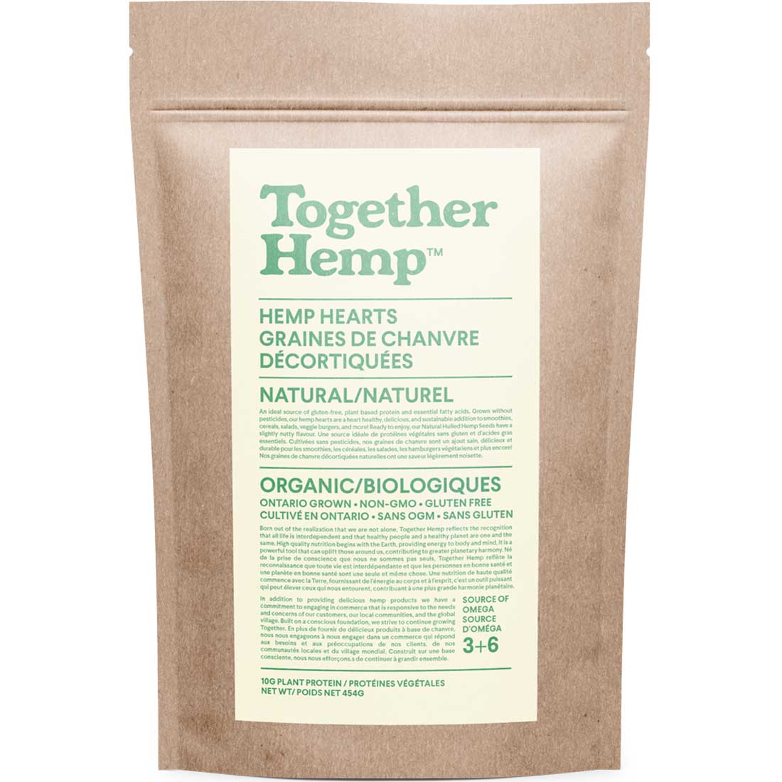 Together Hemp, Hemp Hearts - Natural,  454g