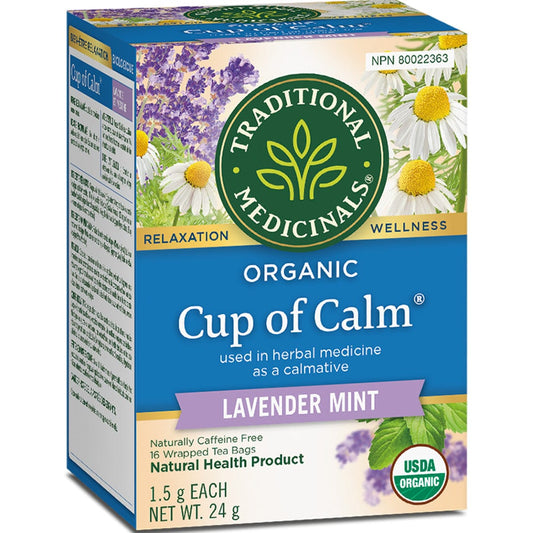 Traditional Medicinals Organic Cup of Calm Tea, 16 Wrapped Tea Bags