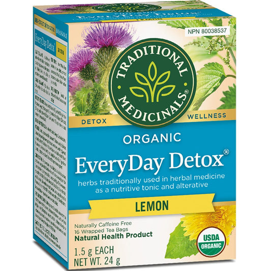Traditional Medicinals Organic Everyday Detox Lemon Tea, 16 Wrapped Tea Bags