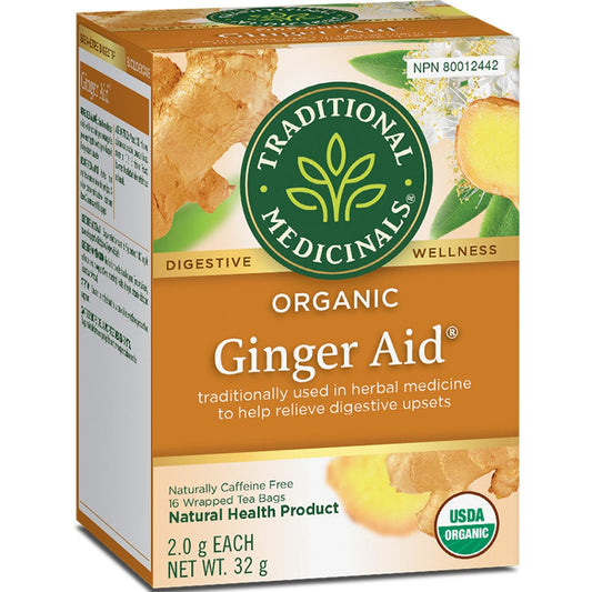 Traditional Medicinals Organic Ginger Aid Tea, 16 Wrapped Tea Bags