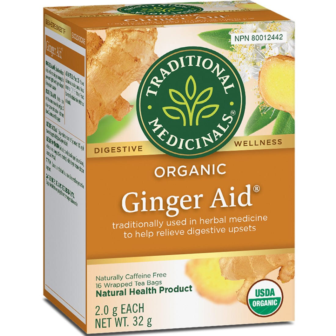 Traditional Medicinals Organic Ginger Aid Tea, 16 Wrapped Tea Bags
