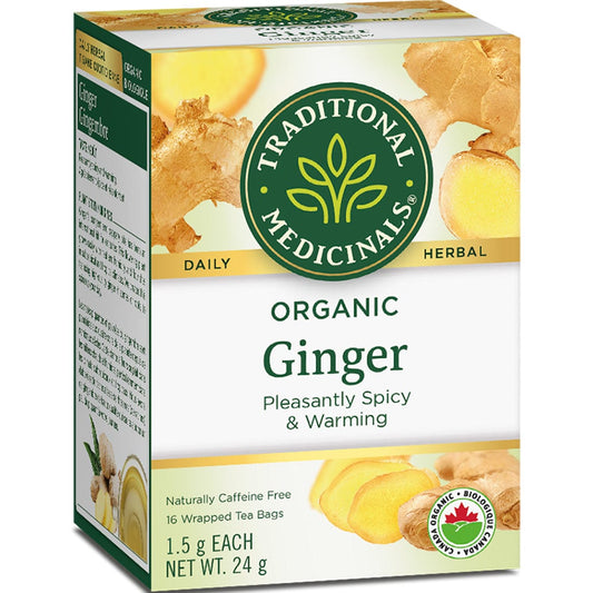 Traditional Medicinals Organic Ginger Tea, 16 Wrapped Tea Bags
