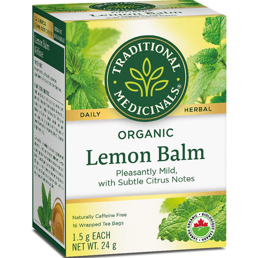 Traditional Medicinals Organic Lemon Balm Tea, 16 Wrapped Tea Bags