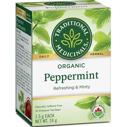 Traditional Medicinals Organic Peppermint Tea, 16 Wrapped Tea Bags