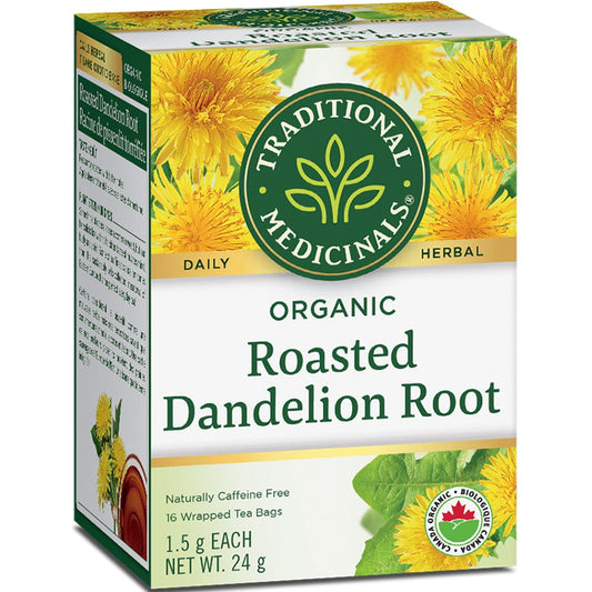 Traditional Medicinals Organic Roasted Dandelion Root Tea, 16 Wrapped Tea Bags