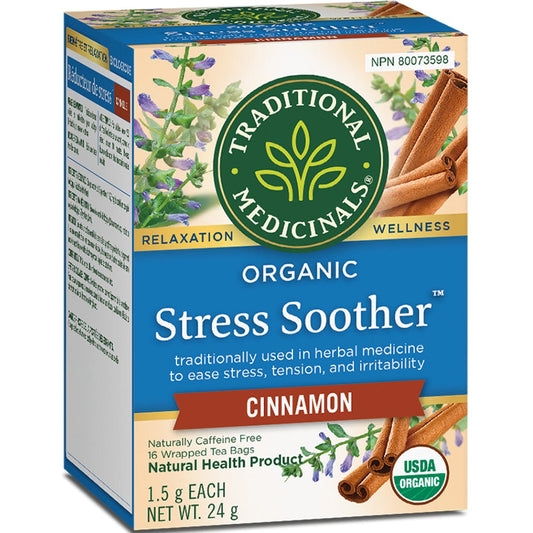 Traditional Medicinals Organic Stress Soother Cinnamon Tea, 16 Wrapped Tea Bags