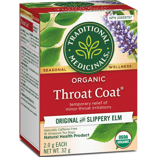 Traditional Medicinals Organic Throat Coat Tea, 16 Wrapped Tea Bags