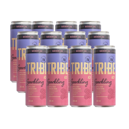 TribeACV Sparkling Apple Cider Vinegar Drink, Case 12 Pack