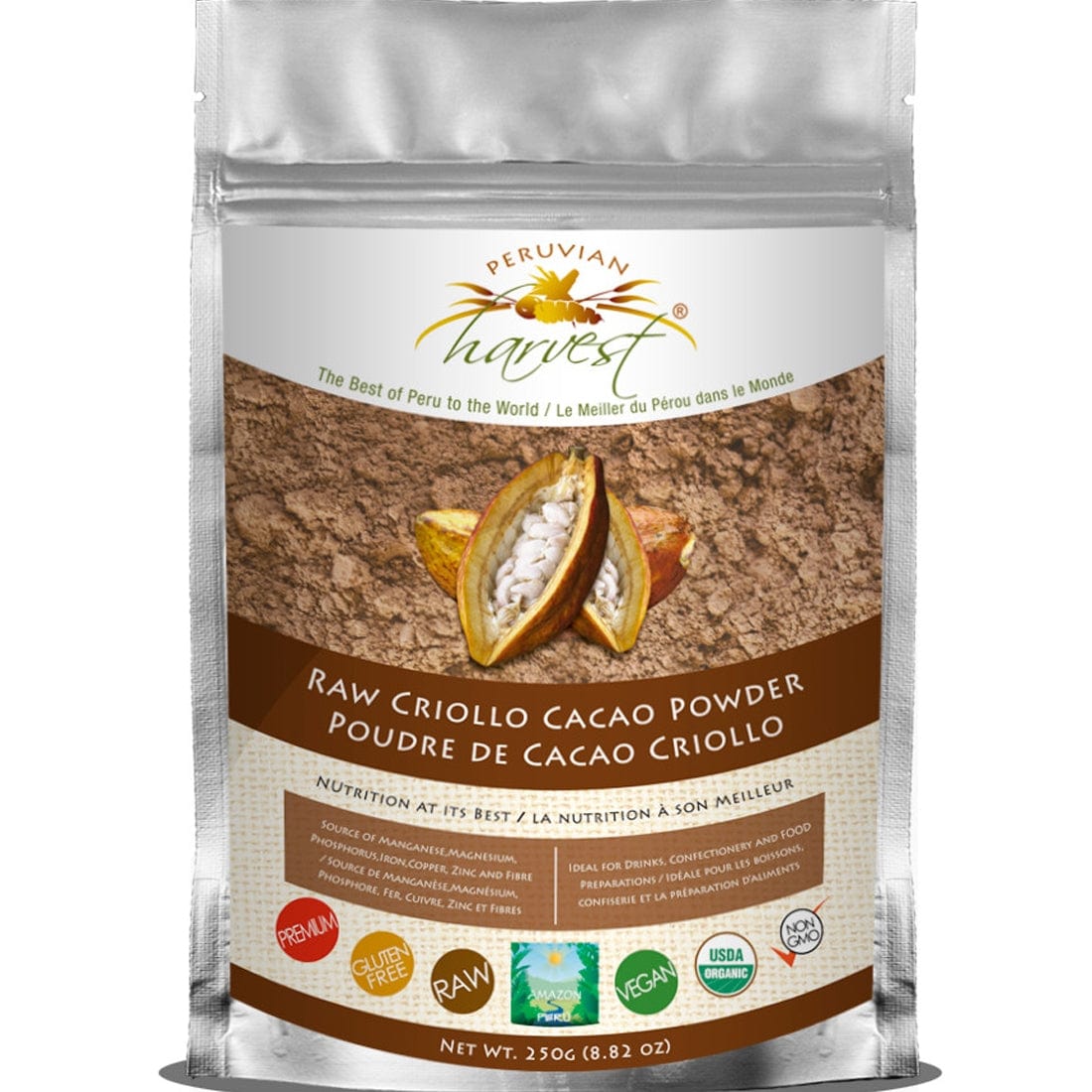 Uhtco Peruvian Harvest Raw Organic Criollo Cacao Powder, 250g – Vitamart.ca