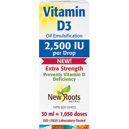 New Roots Vitamin D3 2,500 IU Extra Strength (Liquid)