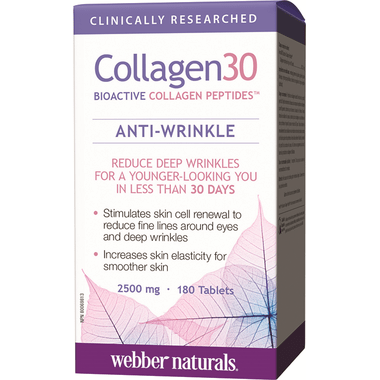 Webber Naturals Collagen 30, Anti-Wrinkle, 2500mg, 180 Tablets