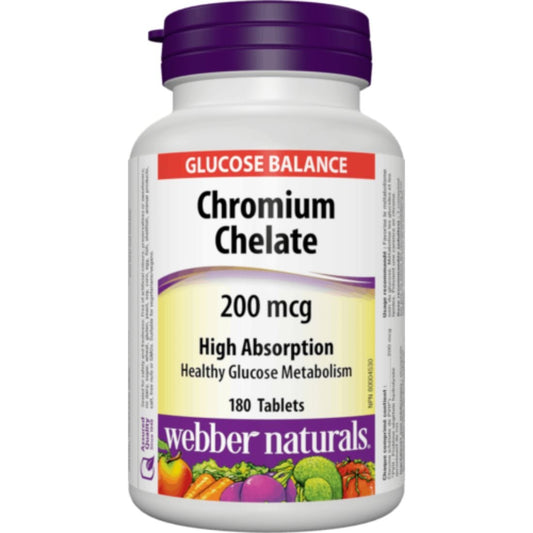 Webber Naturals Chromium Chelate 200mg, 180 Tablets