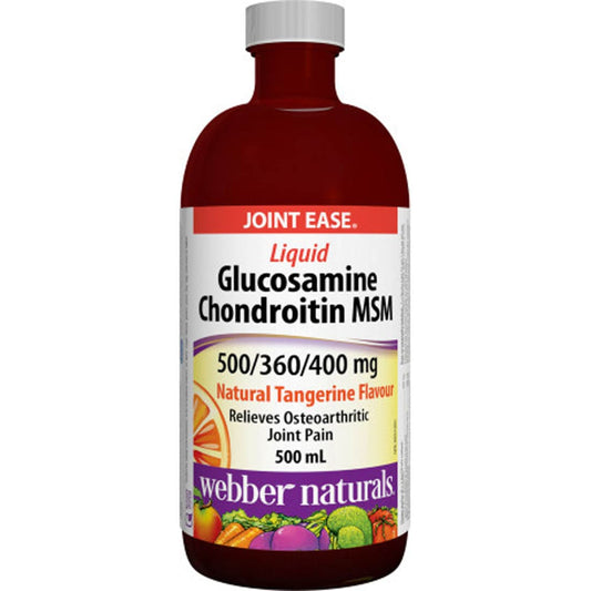 Webber Naturals Glucosamine Chondroitin MSM Liquid, 500mg/400mg/360mg Natural Tangerine, 500ml